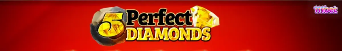 Interface do jogo 5 Perfect Diamonds com símbolos clássicos e gemas brilhantes